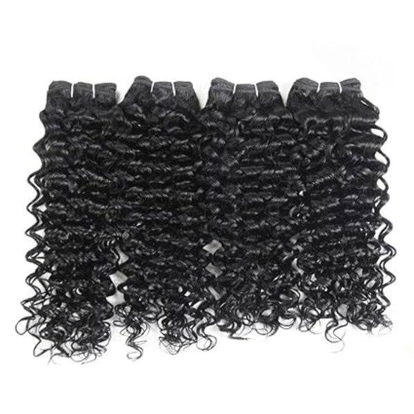 Jerry Curl Bundles Human Hair Weaves Sew In Weft Extensions 18in | 100gm