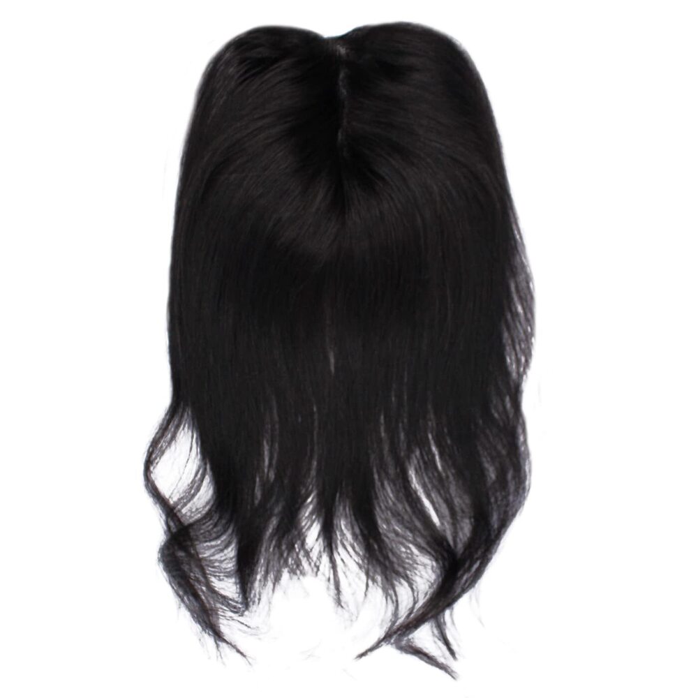 Fully Human Hair Front Lace Closer Topper For Women And Girls Scalp Thinning(Black)