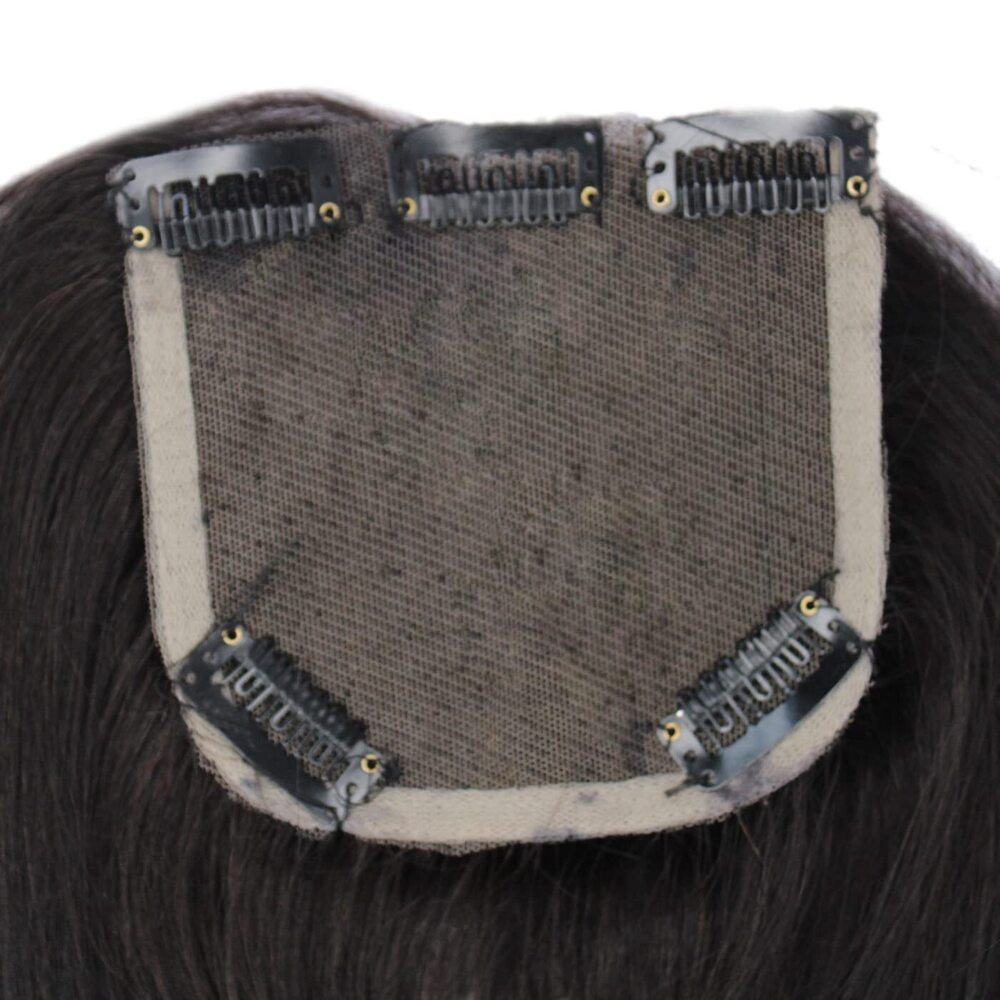 Fully Human Hair Front Lace Closer Topper For Women And Girls Scalp Thinning(Black)