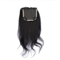 Fully Human Hair Front Lace Closer Topper For Women And Girls Scalp Thinning(Black)