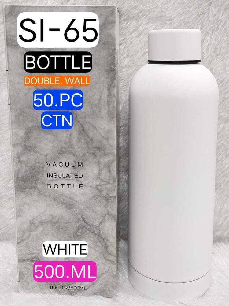 500ml Stainless Steel Vacuum insulated Bottle (Double wall) in Rubber(Black/White) finish