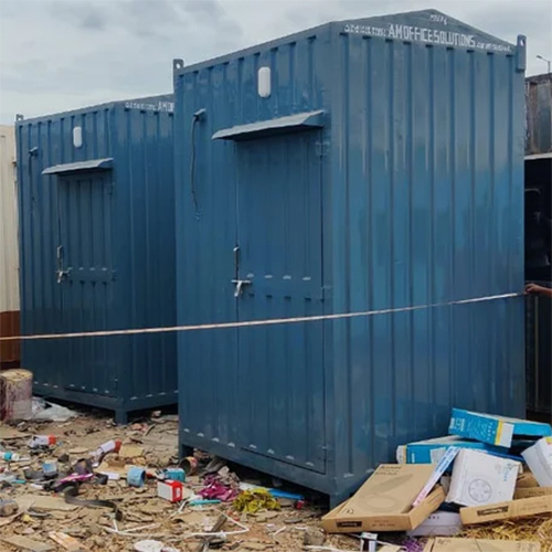 Mild Steel Portable Toilet Cabin - Color: Blue