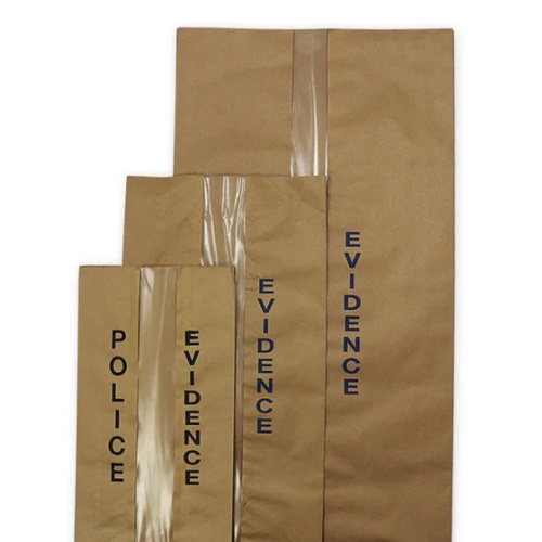 Evidence Packing Sacks - Heavy-duty Kraft Paper, Two Layers For Durability | Absorbent Design, Secure Closure, Transparent Window Feature