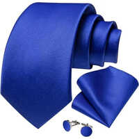 Tie Cufflinks And Hanky Set - Color: Blue