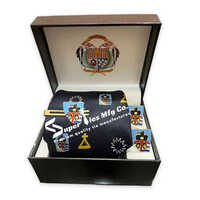 Customised Logo Tie And Enamel Cufflinks And Tie Pin Combo Set - Color: Black