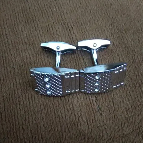 Designer Metal Cufflink - Color: Silver