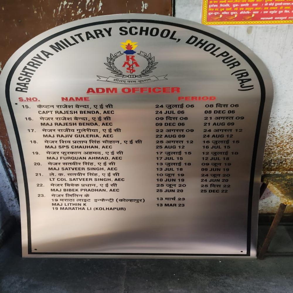 Big metal name plates