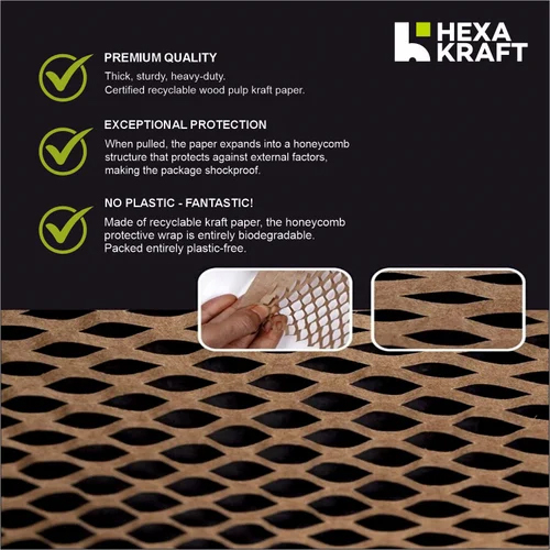 Electronics Hexakraft Honeycomb Paper Wrap For Shock Resistance - Color: Brown