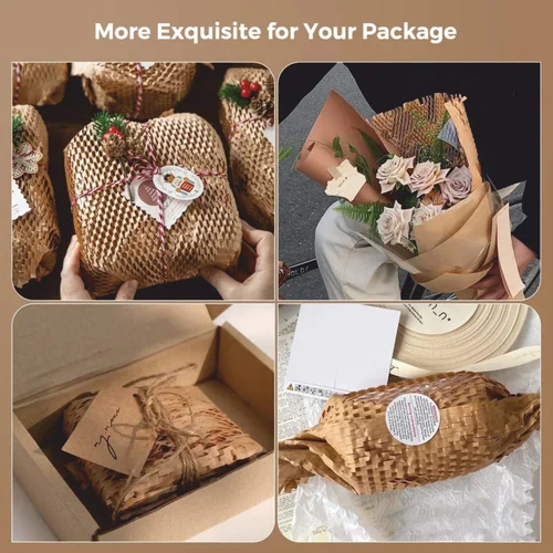 Gifting Hexakraft Honeycomb Paper Wrap For Premium Presentation - Color: Brown
