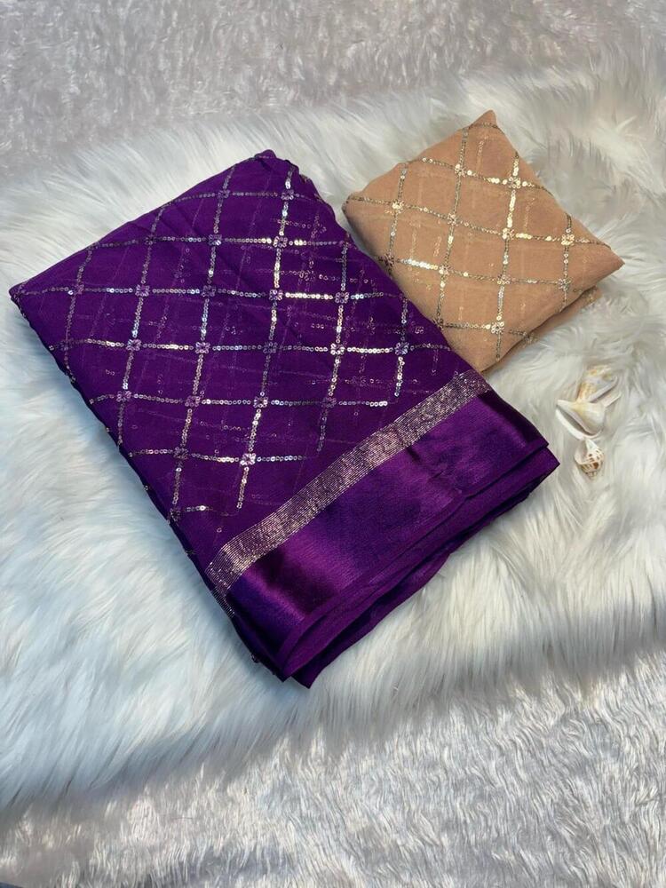 PURE VISCOSE SATIN SAREE