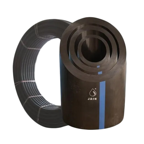 Jain Pe Drip Irrigation Pipe - Color: Black
