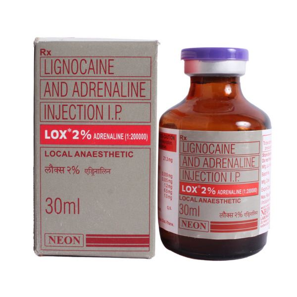 Lox 2% Adrenaline - Lignocaine And Adrenaline Injection I.p, Suitable For Local Anesthesia And Pain Management