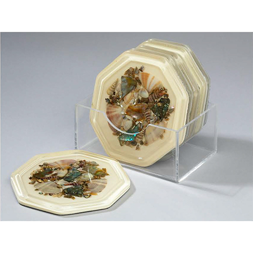 Hexagonal Seashell Tea Coaster - Color: Various Available