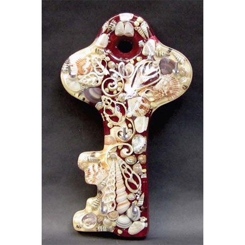 Key Shape Seashell Key Holder - Color: Various Available