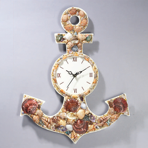 Seashell Anchor Wall Clock