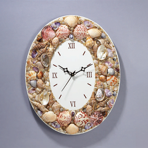 Oval Seashell Wall Clock - Color: Different Available
