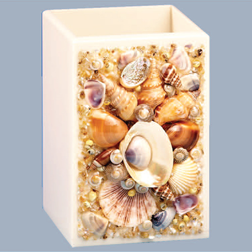 Handcrafted Seashell Flower Vase - Color: Various Available