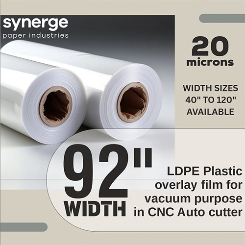 92 Inch Width Poly Film Rolls For Garment Cnc Auto Cutter And Spreader - Color: White