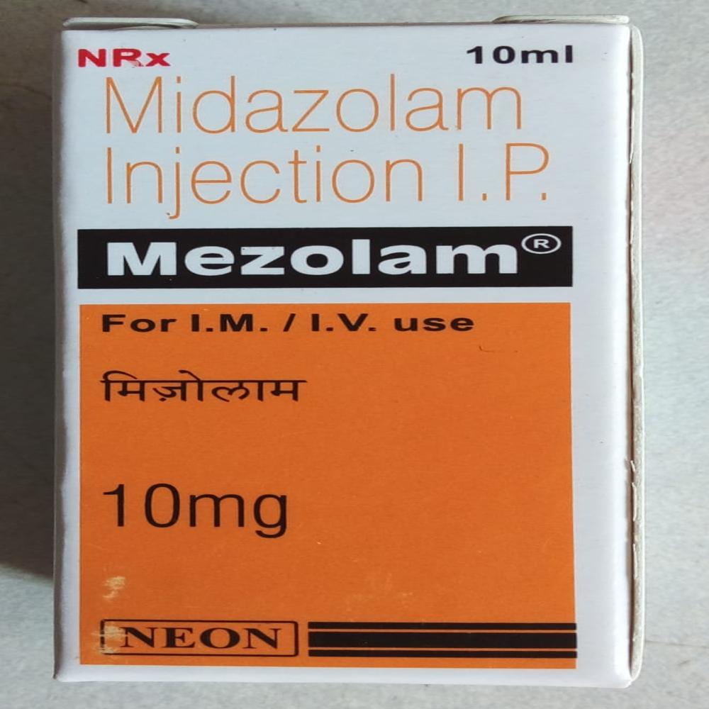 Mezolam 10ml - Midazolam Injection I.p, Suitable For Medical Use, 1 Vial Packaging
