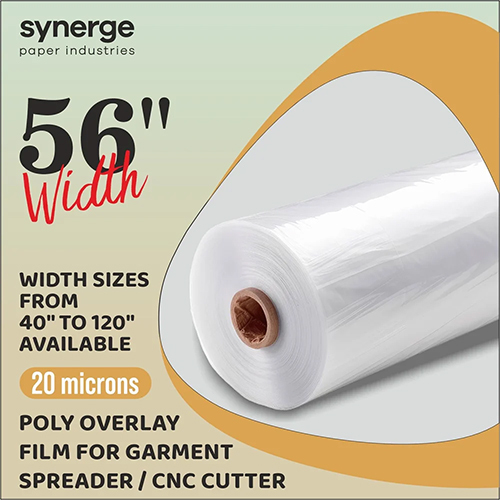 56 Inch Width Poly Film Rolls For Garment Cnc Auto Cutter And Spreader - Color: White