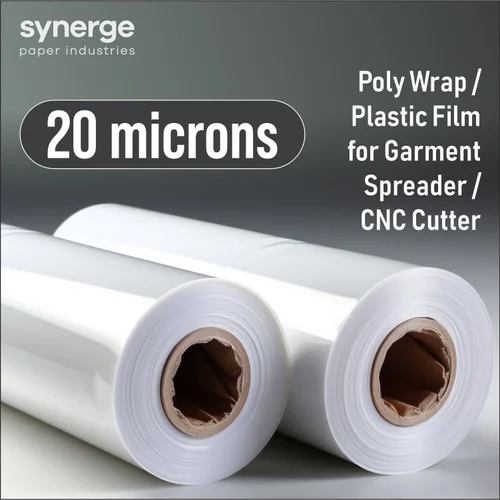 100 Inch Width Poly Film Rolls For Garment Cnc Auto Cutter And Spreader - Color: White