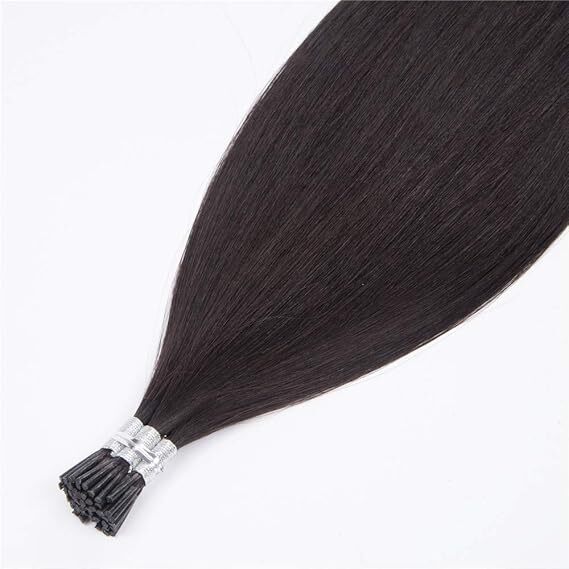 I Tip Hair Extensions Pre Ponded Fushion I Tip Human Hair Micro Tip Extension (18 Inch) - Color: Natural Black And Brown