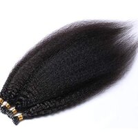 Brazilian Straight I Tip Extension Pure Colored Human Pre Bonded Extensions 1g/s 100Strand I Tip Microlink For Women (24inch, Natural color)
