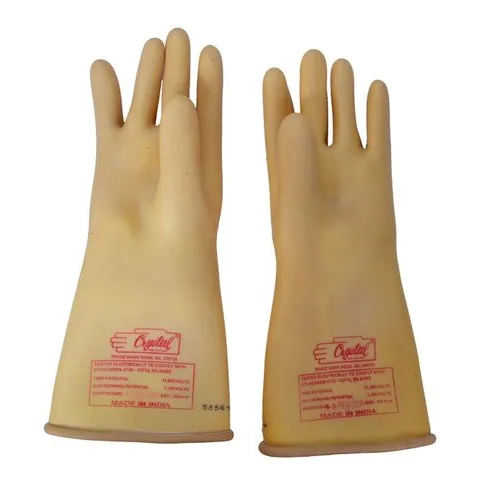 15Mm Electrical Rubber Gloves - Color: Yellow