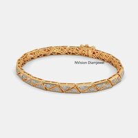 Men's Geometric Natural Diamond Prism Bracelet