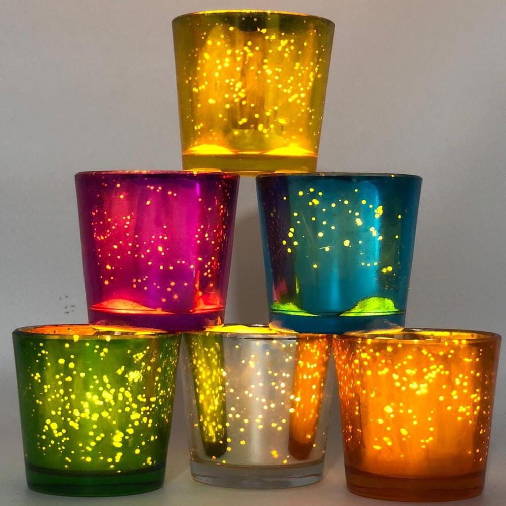 Murccury finish candle holder 