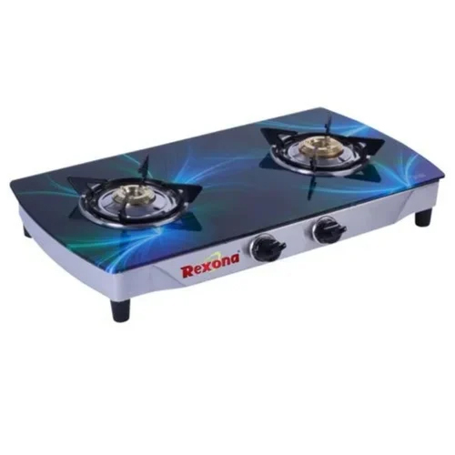 Rcw-2002 Rexona Two Burner Glass Top Gas Stoves - Gas Type: Lpg