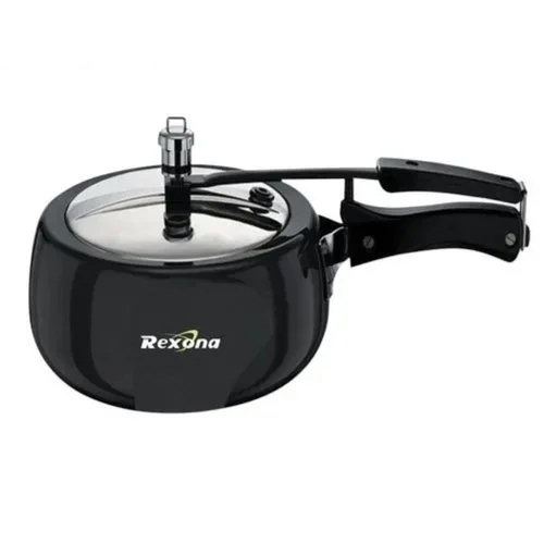 5 Ltr Rexona Aluminum Black Inner Lid Pressure Cooker - Feature: User Friendly Handles