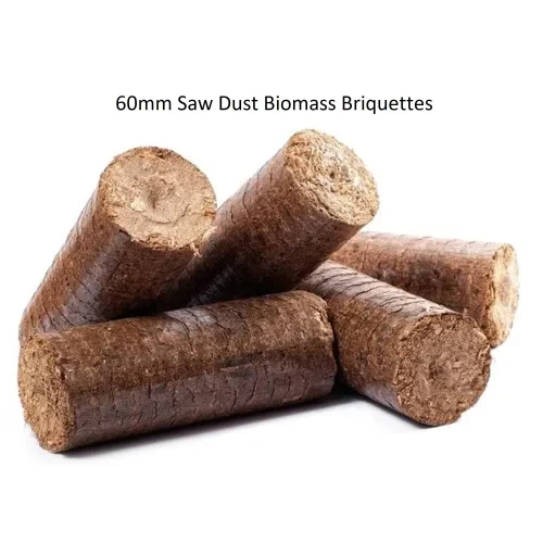 60 MM Saw Dust Biomass Briquettes