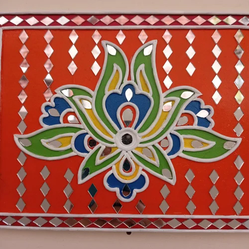 12Inch Orange Mdf Lippan Decor Art - Color: Red