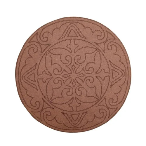 10Inch Round Mdf Elegant Design Pre Marked - Color: Brown