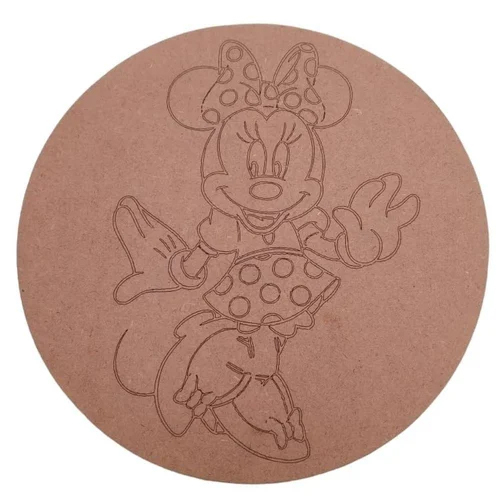 10Inch Mdf Minnie Mouse Pre Marked - Color: Multicolor