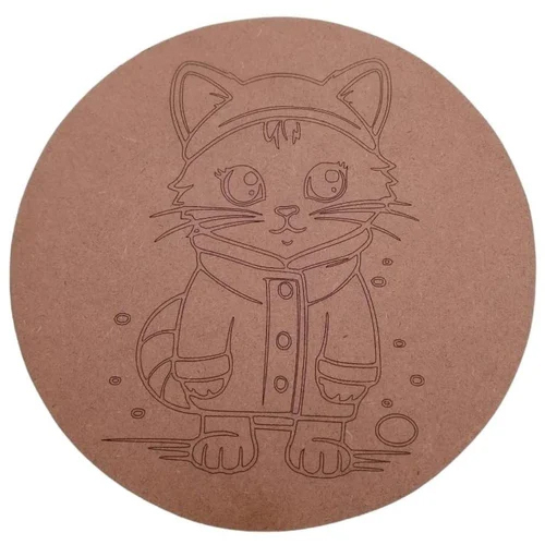 10Inch Round Mdf Cat Pre Marked - Color: Brown