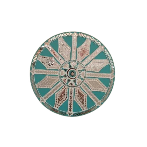Konark Wheel Lippan Art - Color: Blue