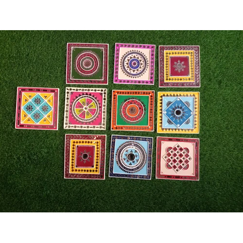 Square Lippan Art - Color: Multicolour