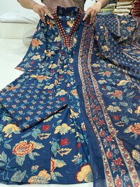 Cambric Cotton Kurti Pant Dupatta Set