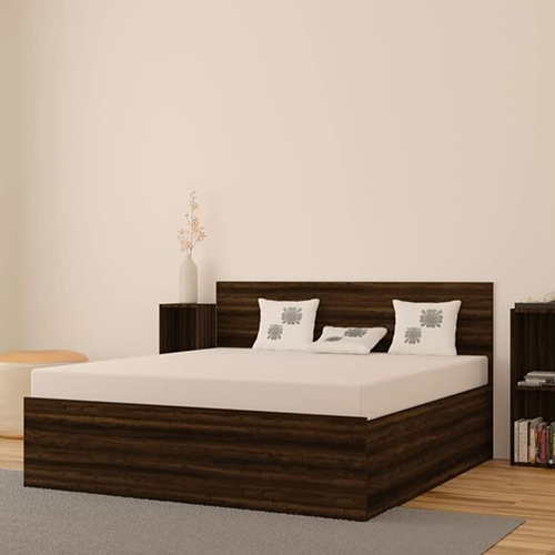 Solid Wooden Bed - Color: Brown