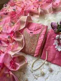 Anarkali Flared Kurti Pant Dupatta Set