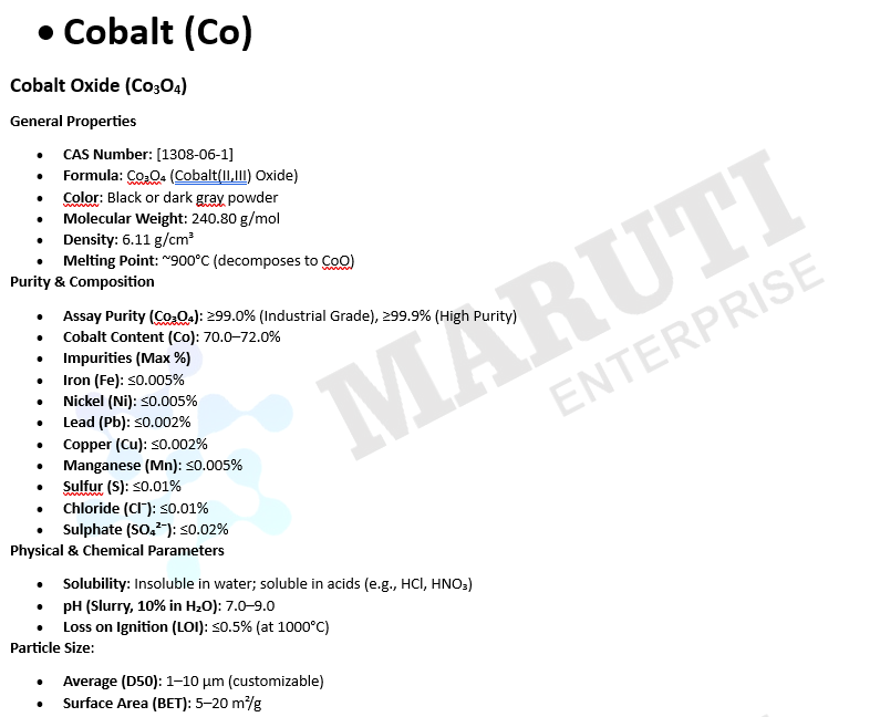 Cobalt Oxide - Cas No: 1308-06-1