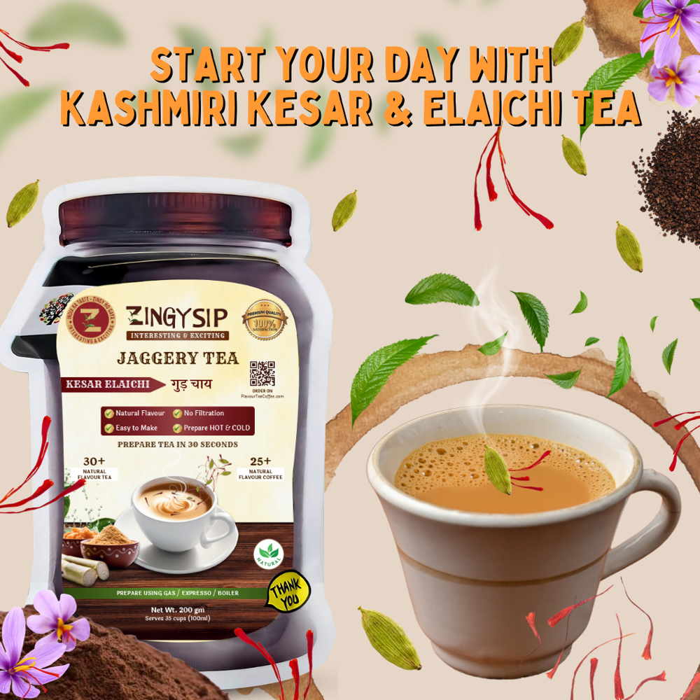 Jaggery Kesar Elaichi Tea - Color: Black