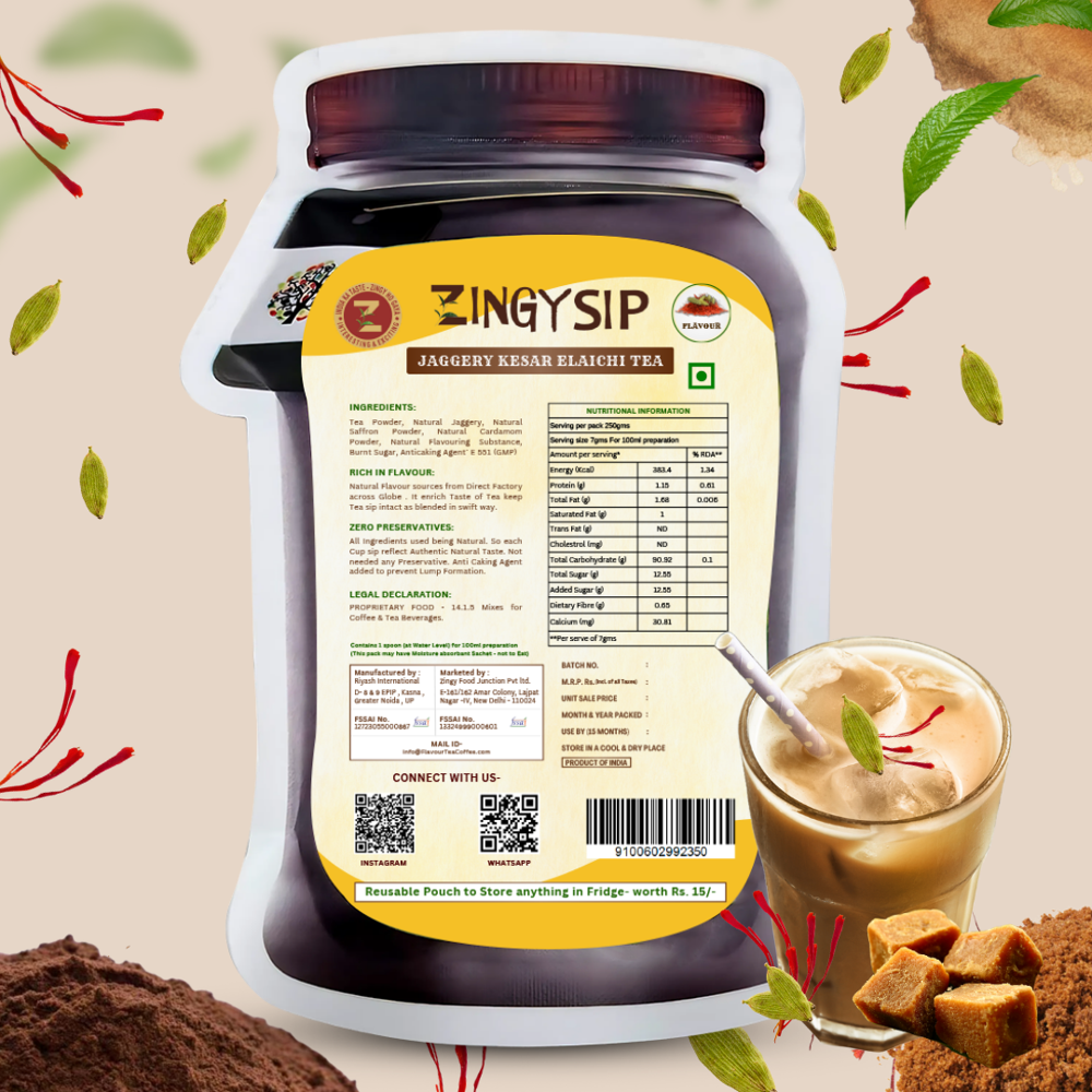 Jaggery Kesar Elaichi Tea - Color: Black