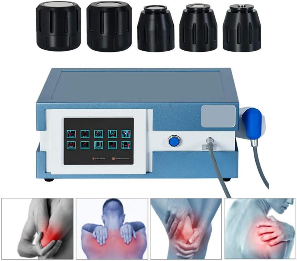 Shockwave Therapy Machine, Extracorporeal Physiotherapy Instrument with 6 Massage Head