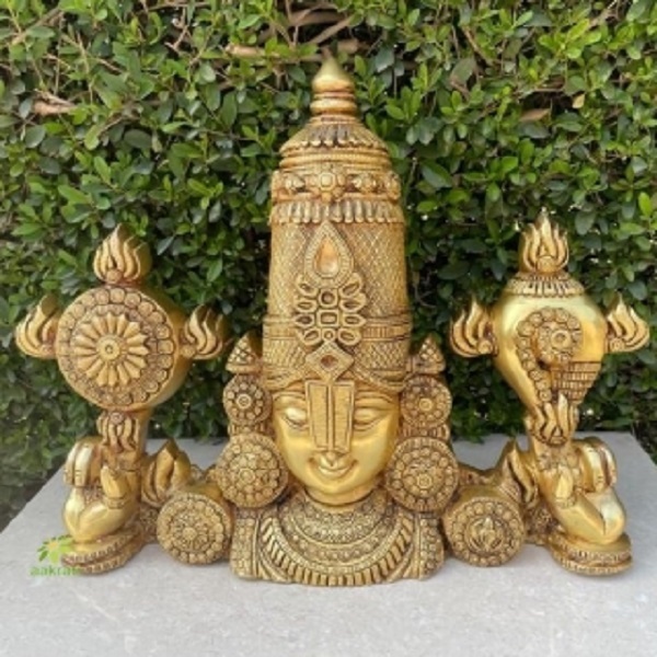 Tirupathi Balaji Venkateshwara Statue Wall Hanging Table Top Decor Shank Chakra Balaji Face Tilak Balaji