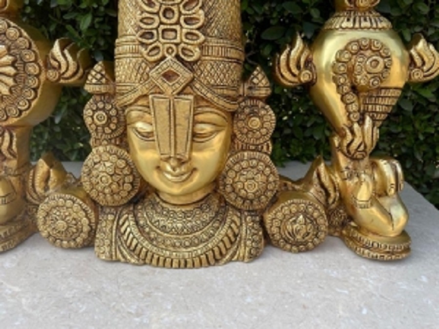 Tirupathi Balaji Venkateshwara Statue Wall Hanging Table Top Decor Shank Chakra Balaji Face Tilak Balaji