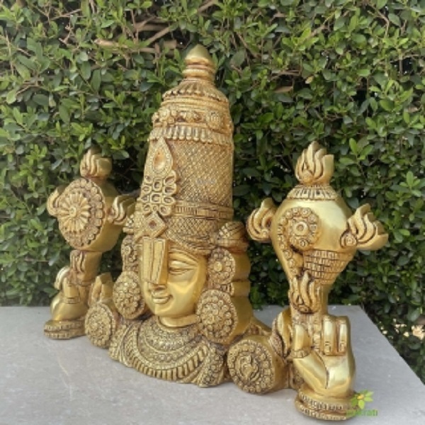 Tirupathi Balaji Venkateshwara Statue Wall Hanging Table Top Decor Shank Chakra Balaji Face Tilak Balaji