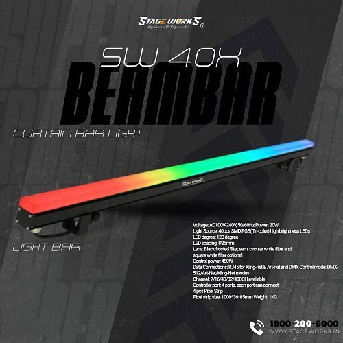 Auditorium RGB Curtain LED Bar Light for Backdrops